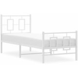  Metalni okvir kreveta uzglavlje i podnožje bijeli 80x200 cm | shoptok.hr