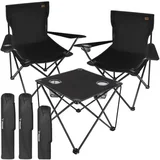 Set sklopivih kamping stolica i stola 2+1 crni