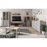 AKORD Latour A Vitrina 1D s predalom siva/svetli delano hrast, (21978426) | Shoptok.si