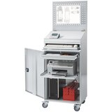 eurokraft pro Računalniška delovna postaja, jeklena pločevina, VxŠ 1770 x 650 mm, brez ohišja za zaslon, barva vrat svetlo siva | Shoptok.si
