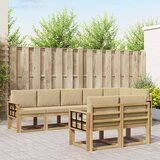  Set vanjskih sofa 8 kom. Bijela i bež Poliester | shoptok.hr