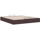 vidaXL Otomanski posteljni okvir brez vzmetnice temno rjava 200x200 cm, (21670747) | Shoptok.si