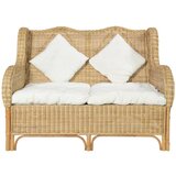 Maison Chic kavč - Sofa - Kanape dvosed naravni ratan in platno, (21726601) Cene