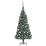 vidaXL Umetna novoletna jelka z LED lučkami in bučkami zelena 120 cm | Shoptok.si