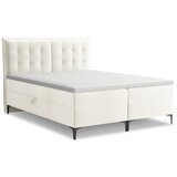 Makamii Kremno bela boxspring postelja s prostorom za shranjevanje 160x200 cm Mikana – Cene