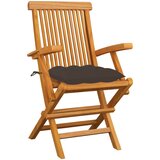 Maison Chic Vrtni stoli - Stol za vrt s taupe blazinami 6 kosov trdna tikovina JS2054, (21877116) | Shoptok.si
