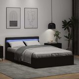  Hidraulični okvir za krevet od umjetne kože LED crni 120x200 cm | Eponuda.com