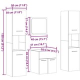  4-dijelni set kupaonskog namještaja siva boja betona drveni | shoptok.hr