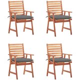Maison Chic Zunanji Jedilni stoli - Vzorci stoli 4 kosi z blazinami trden akacijev les A2103, (22030475) | Shoptok.si