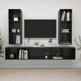 Sijaj Zidni TV ormarići 4 kom visoki sjaj crni od iverice | shoptok.hr