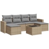 Maison Chic Seti vrtnega pohištva - Vrtna garnitura - Vrtni pohištvo set 7-delna z blazinami bež poli ratan, (21807747) | Shoptok.si