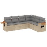  6-dijelni set vrtnih sofa s jastucima bež od poliratana | shoptok.hr