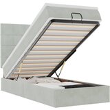 Maison Chic Otomanski Posteljni okvir - Enojna postelja - Postelja za odrasle z vzmetnicami siv 90x200cm žamet-J2113, (21762037) | Shoptok.si