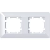 MIKRO okvir za utičnice i prekidače mikro (bijele boje, plastika, okvir 2-struki)