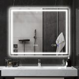  Kupaonsko LED Bluetooth ogledalo 80 x 100 cm dodirni prekidač protiv zamagljivanja srebrna | shoptok.hr
