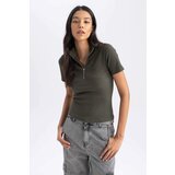Defacto Slim Fit Half Turtleneck Camisole Short Sleeve T-Shirt | shoptok.hr