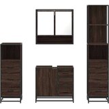 vidaXL 4-dijelni set kupaonskog namještaja boja smeđeg hrasta drveni | shoptok.hr