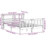  Okvir kreveta s uzglavljem voštano smeđi 120x190 cm od borovine | shoptok.hr