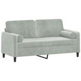  Kavč dvosed z okrasnimi blazinami svetlo siv 140 cm ž | Shoptok.si