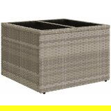 The Living Store Vrtna miza s stekleno ploščo sv. siva 55x55x37 cm poli ratan - Vrtna Mizica, (21781187) | Shoptok.si