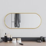 vidaXL Zidno ogledalo zlatno 60 x 25 cm ovalno cijene