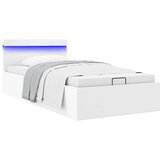 Furnova Dvižni posteljni okvir LED belo umetno usnje 100x200 cm, (21933724) | Shoptok.si
