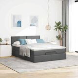 vidaXL Otomanski okvir kreveta s madraca tamnosivi 140x200cm tkanine | shoptok.hr