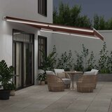 vidaXL Tenda na ručno uvlačenje s LED smeđa 500 x 350 cm | shoptok.hr