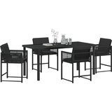 vidaXL Vrtni set za objed 5 pcs Crna poliratan | shoptok.hr