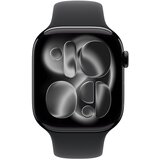 Apple watch series 11 gps 46mm m/l crno MEUX4ZR/A, aluminijasto ohišje, športni pas crne barve. | Shoptok.si