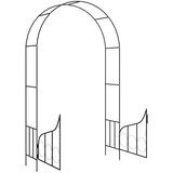  Vrtni luk s vratima crni 138 x 40 x 238 cm željezni | Eponuda.com