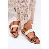 Boto Flat Women's Sandals With Beads Leopard Brown Virona | Shoptok.si