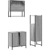 vidaXL 3-dijelni set kupaonskog namještaja siva boja hrasta drveni | shoptok.hr