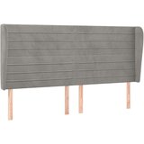  Uzglavlje s ušima svjetlosivo 203x23x118/128 cm baršunasto | shoptok.hr