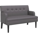  Klupa s naslonom siva 112 x 65,5 x 75 cm od umjetne kože | shoptok.hr