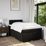  Krevet s oprugama i madracem crni 120 x 200cm od tkanine | shoptok.hr