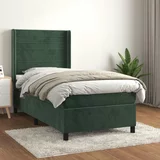 Box spring krevet s madracem tamnozeleni 80 x 200 cm baršunasti