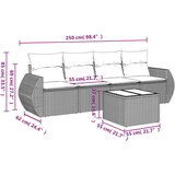 vidaXL 5-dijelni set vrtnih sofa s jastucima poliratan smeđi | shoptok.hr