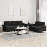 vidaXL 2-dijelni set sofa s jastucima crni baršunasti Cijene