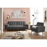 MID.YOU ZOFA S POSTELJNO FUNKCIJO, siva tekstil, leseni material | Shoptok.si