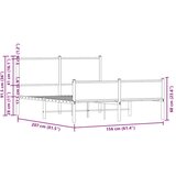  Metalni okvir kreveta bez madraca smeđa boja hrasta 150x200 cm | shoptok.hr