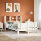 vidaXL Knjižna postelja brez vzmetnice bela 120x190 cm trdna borovina | Shoptok.si