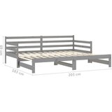  Izvlečna dnevna postelja siva trdna borovina 2x(90x200) cm, (20606167) | Shoptok.si