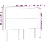vidaXL LED posteljno vzglavje belo 147x16x118/128 cm umetno usnje | Shoptok.si