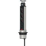 Brennenstuhl 3-stranski napajalni trak USB Power Charger z električnim polnilom z dvosmernim polnilnikom USB Razdelilna letev v obliki stolpa 3-delna črna/siva, va, (20828955) | Shoptok.si
