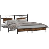 Metalni okvir kreveta bez madraca smeđa boja hrasta 183x213 cm | shoptok.hr
