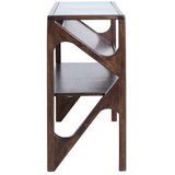 Light & Living Stranska mizica s stekleno mizno ploščo v temni naravni barvi 41x119 cm Yuki – | Shoptok.si