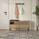 Hanah home heaton shoe bench - sapphire, oak sapphireoak shoe cabinet