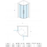 Copen Tuš kabina CONCEPT ABSOLUT BLACK R90x200cm dark staklo 6mm sa pivot vratima (C-02-B6290) | ePonuda.com
