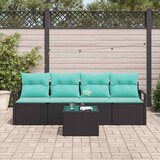  Set sofe 5 pcs Crna i Tirkizna poliratan | shoptok.hr
